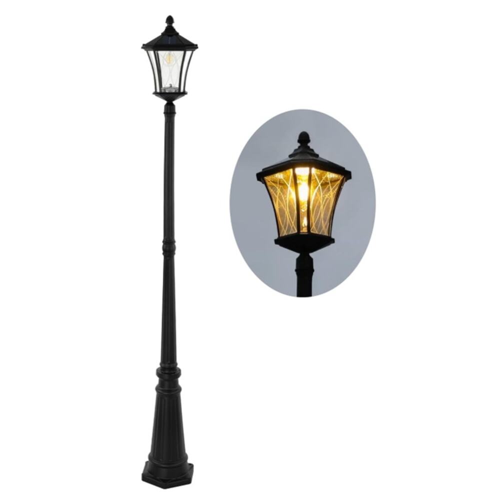 LUTEC Solar Lamp Post Light Dusk to Dawn Waterproof Patio Yard New OB